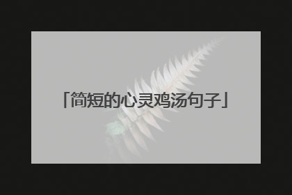 简短的心灵鸡汤句子
