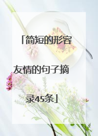 简短的形容友情的句子摘录45条