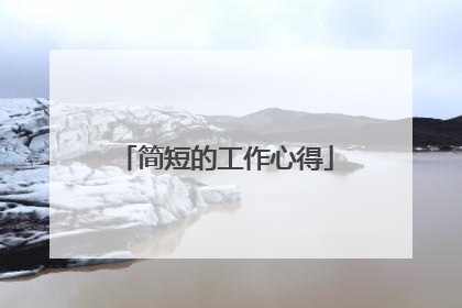 简短的工作心得