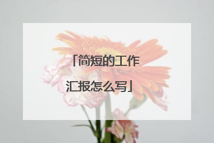 简短的工作汇报怎么写