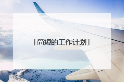 简短的工作计划