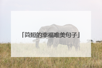 简短的幸福唯美句子