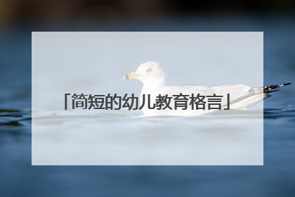 简短的幼儿教育格言