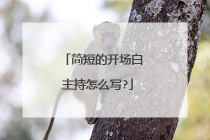 简短的开场白主持怎么写?
