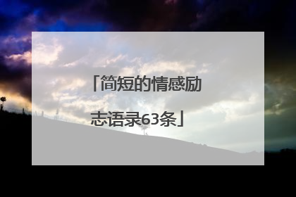简短的情感励志语录63条