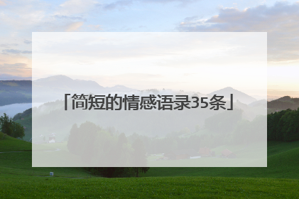简短的情感语录35条