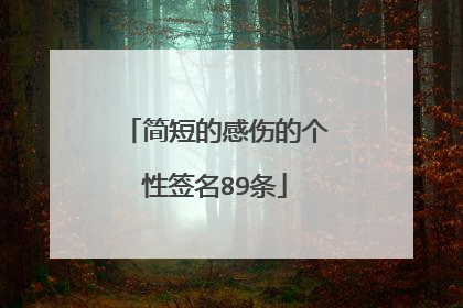 简短的感伤的个性签名89条