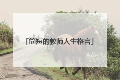 简短的教师人生格言
