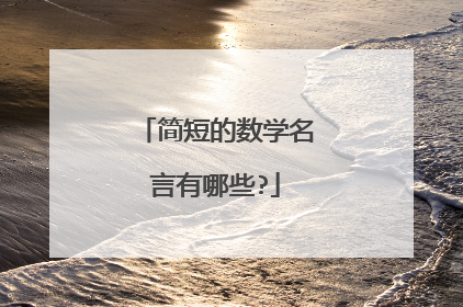 简短的数学名言有哪些?