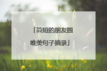 简短的朋友圈唯美句子摘录