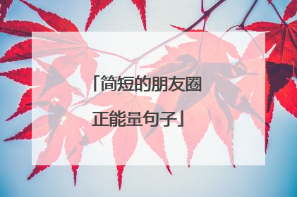 简短的朋友圈正能量句子