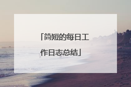 简短的每日工作日志总结