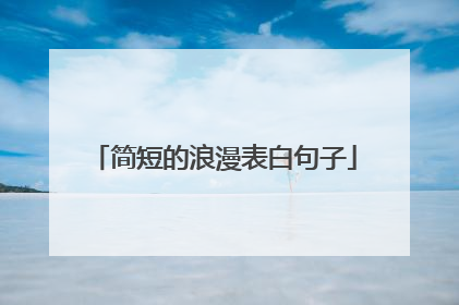 简短的浪漫表白句子