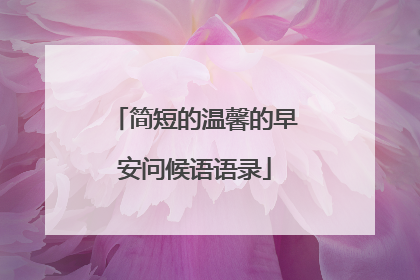 简短的温馨的早安问候语语录