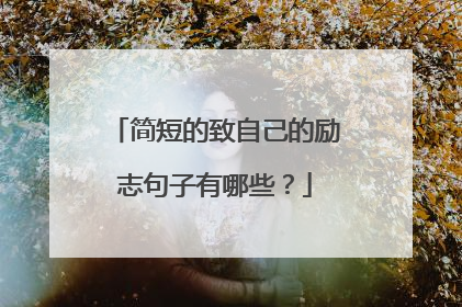 简短的致自己的励志句子有哪些?