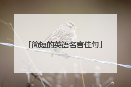 简短的英语名言佳句