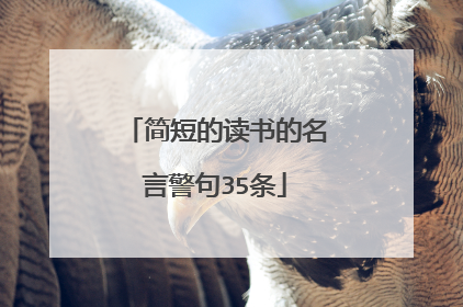 简短的读书的名言警句35条
