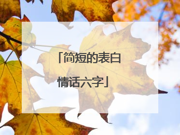 简短的表白情话六字