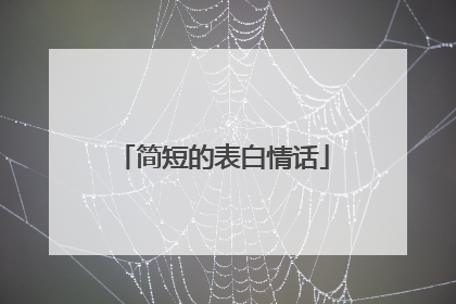 简短的表白情话
