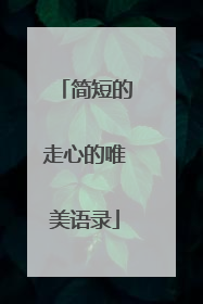 简短的走心的唯美语录