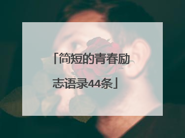 简短的青春励志语录44条