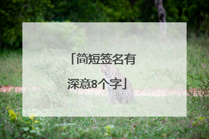 简短签名有深意8个字