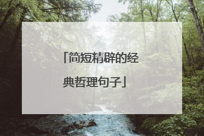 简短精辟的经典哲理句子