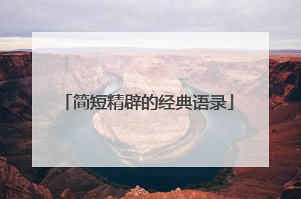 简短精辟的经典语录