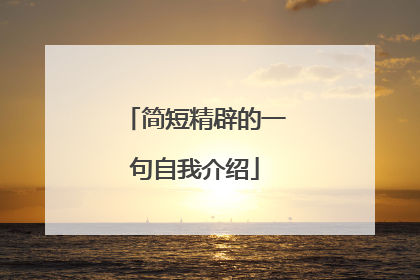 简短精辟的一句自我介绍