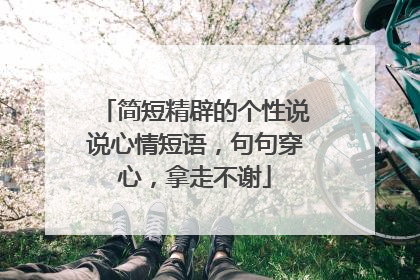 简短精辟的个性说说心情短语,句句穿心,拿走不谢