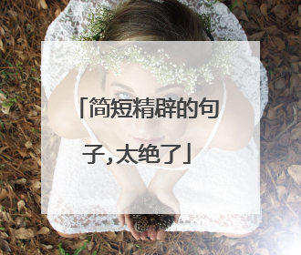 简短精辟的句子,太绝了