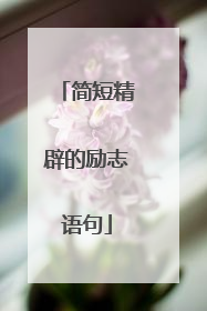 简短精辟的励志语句