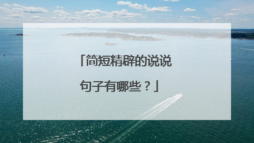 简短精辟的说说句子有哪些？