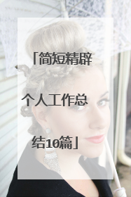 简短精辟个人工作总结10篇
