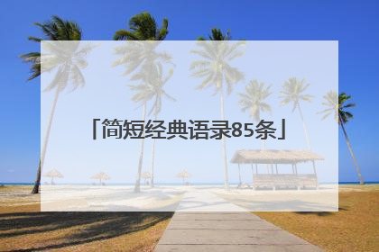简短经典语录85条
