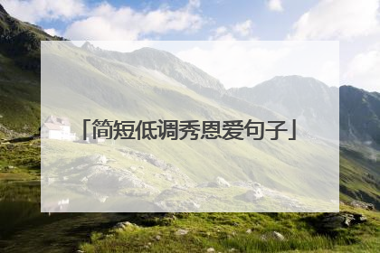 简短低调秀恩爱句子