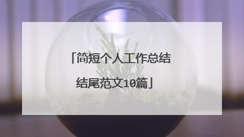 简短个人工作总结结尾范文10篇