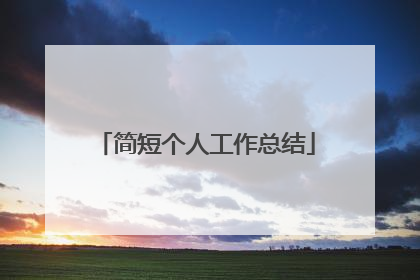 简短个人工作总结