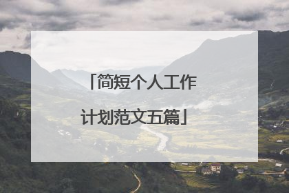 简短个人工作计划范文五篇