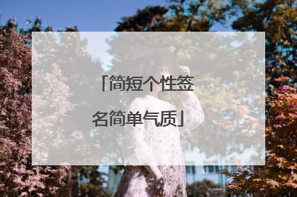 简短个性签名简单气质