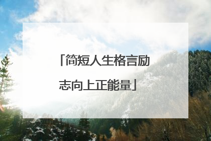 简短人生格言励志向上正能量