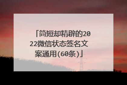 简短却精辟的2022微信状态签名文案通用(60条)