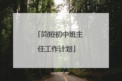 简短初中班主任工作计划