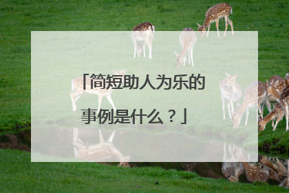 简短助人为乐的事例是什么?