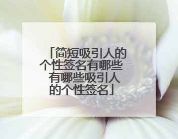 简短吸引人的个性签名有哪些 有哪些吸引人的个性签名