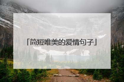 简短唯美的爱情句子