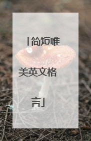 简短唯美英文格言