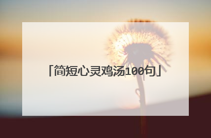 简短心灵鸡汤100句