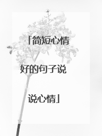 简短心情好的句子说说心情