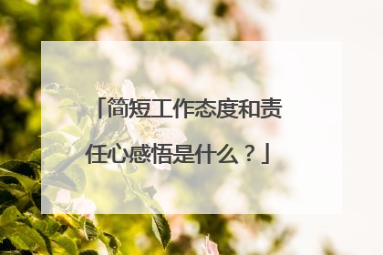 简短工作态度和责任心感悟是什么？
